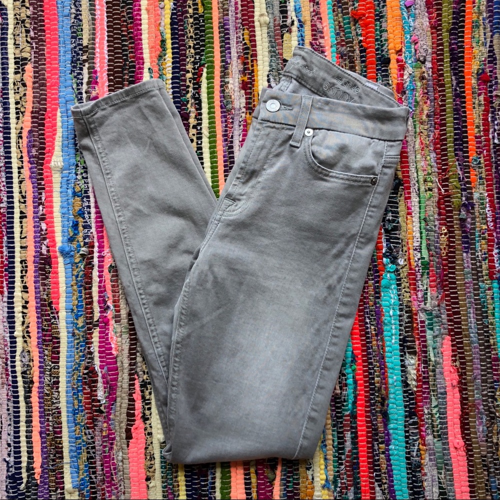 7 For All Mankind Gray Ankle Skinny Jeans